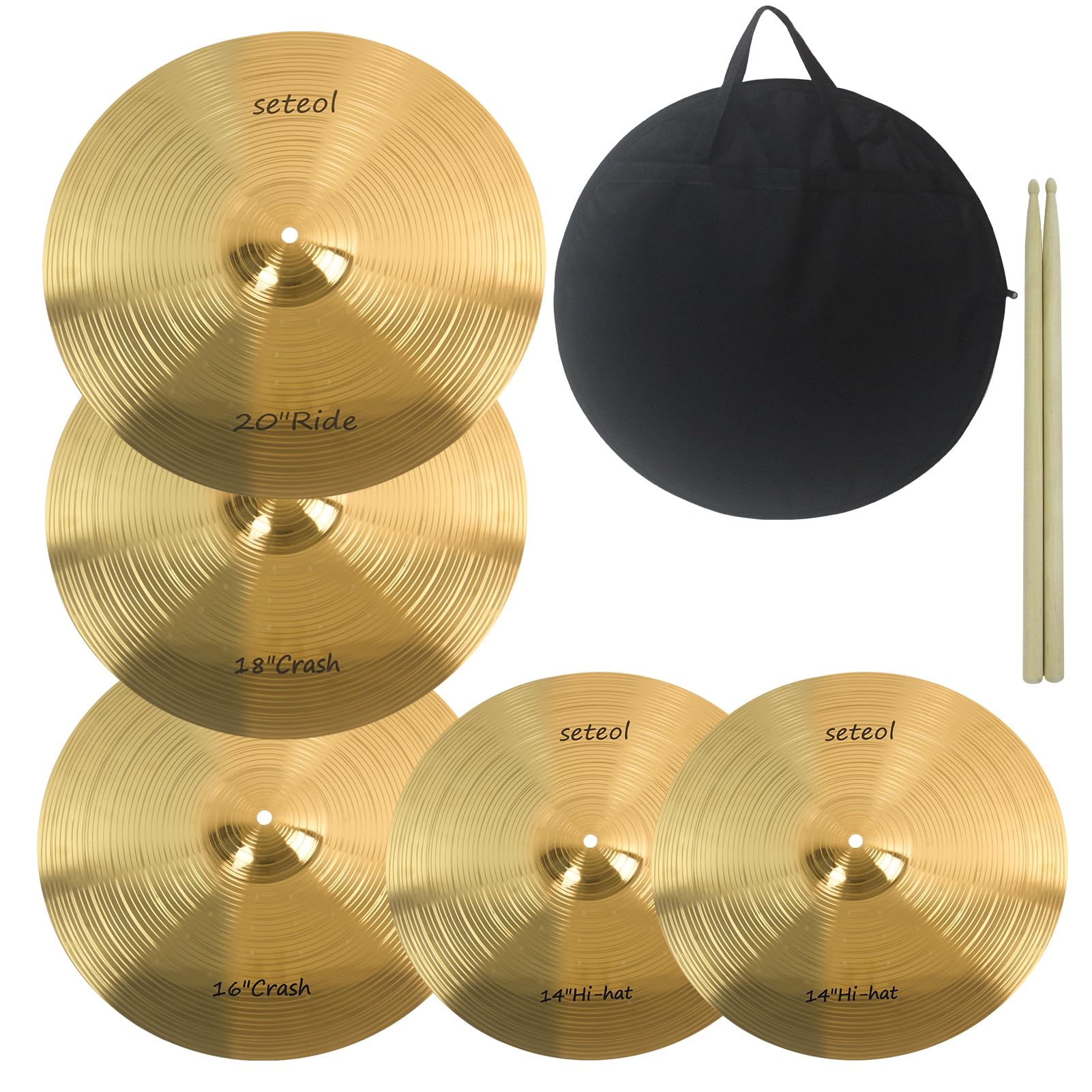 Amazon.com: Seteol Seteol Low Volume Cymbal Pack Drum Set, 2 x 14